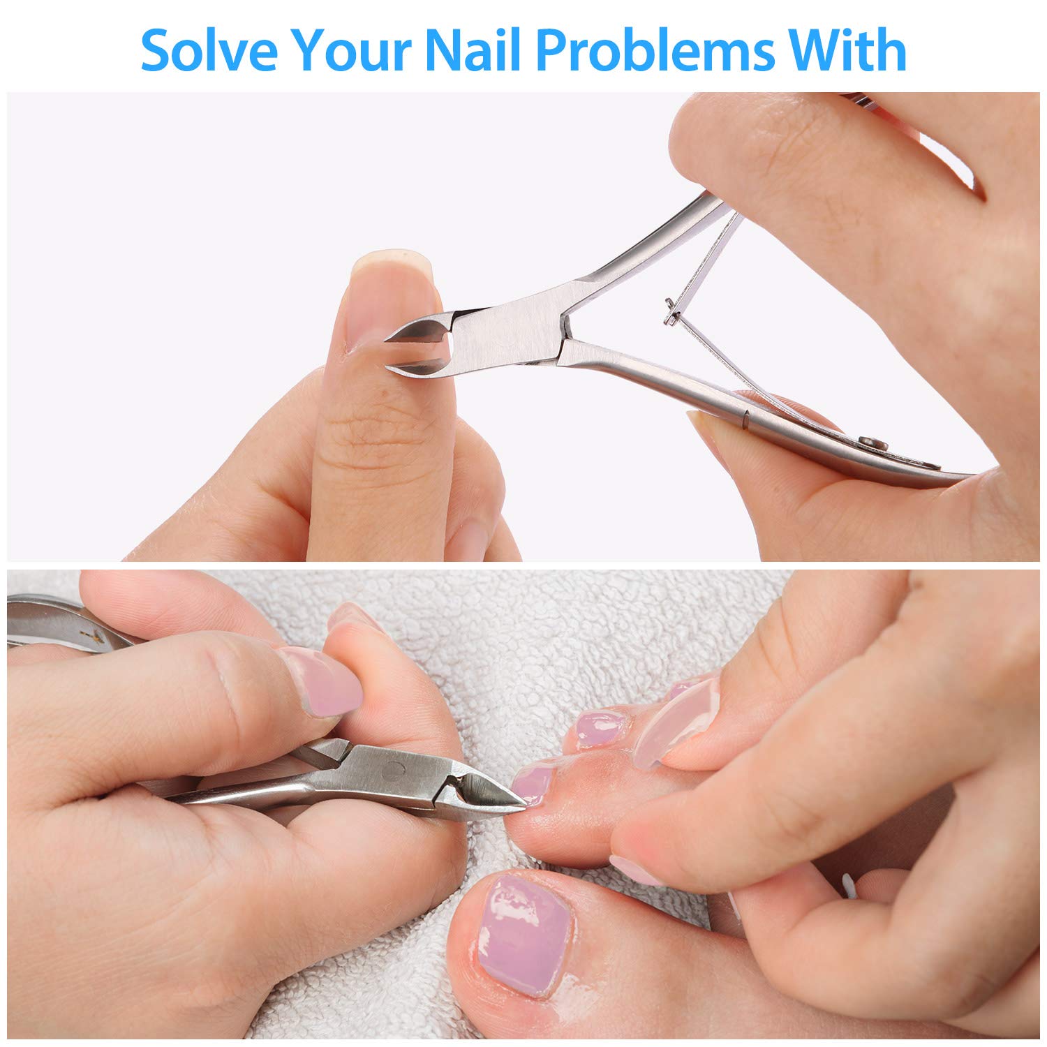 Cuticle Trimmer Tool Stainless Steel Silver 3 Pack - Image 4
