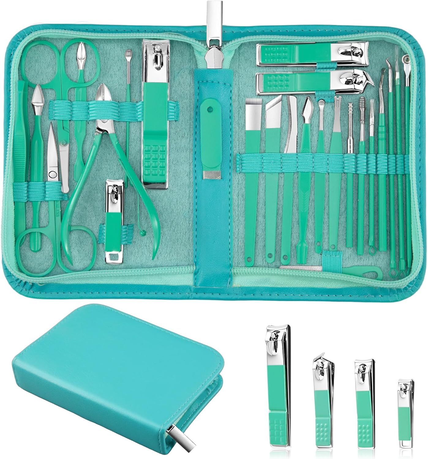 Manicure Set 26 Piece Stainless Steel Black - Image 10