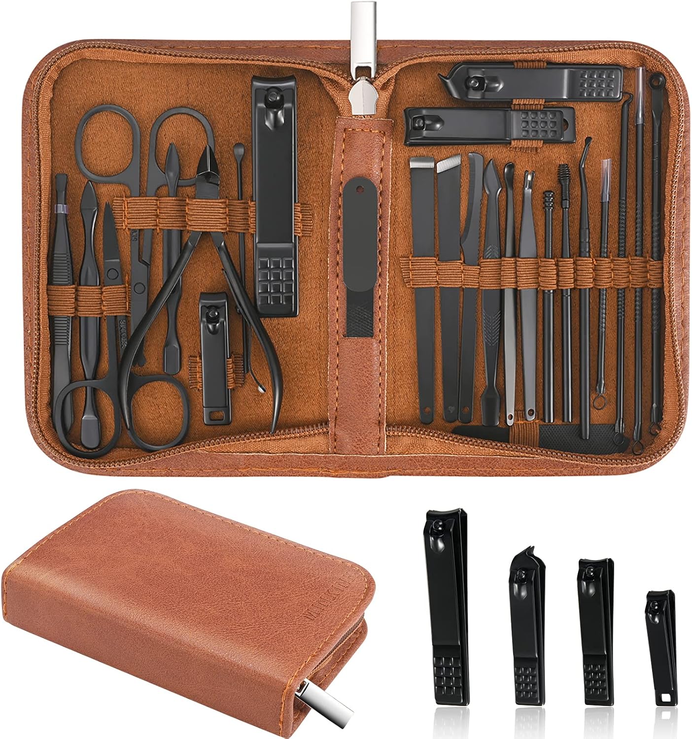 Manicure Set 26 Piece Stainless Steel Black - Image 11