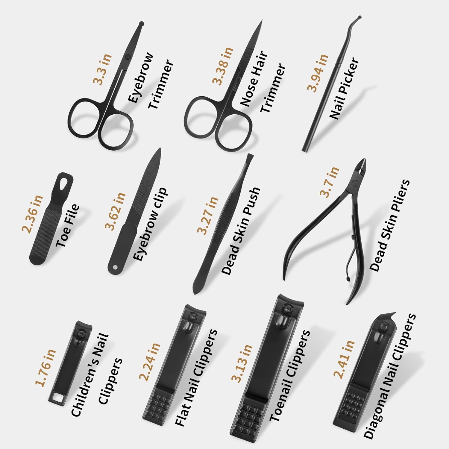 Manicure Set 26 Piece Stainless Steel Black - Image 5