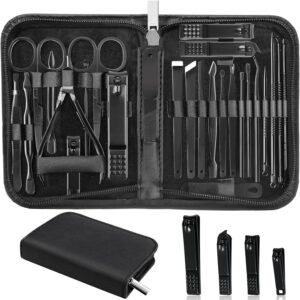 Manicure Set 26 Pieces Stainless Steel Travel Kit Brown - Image 12