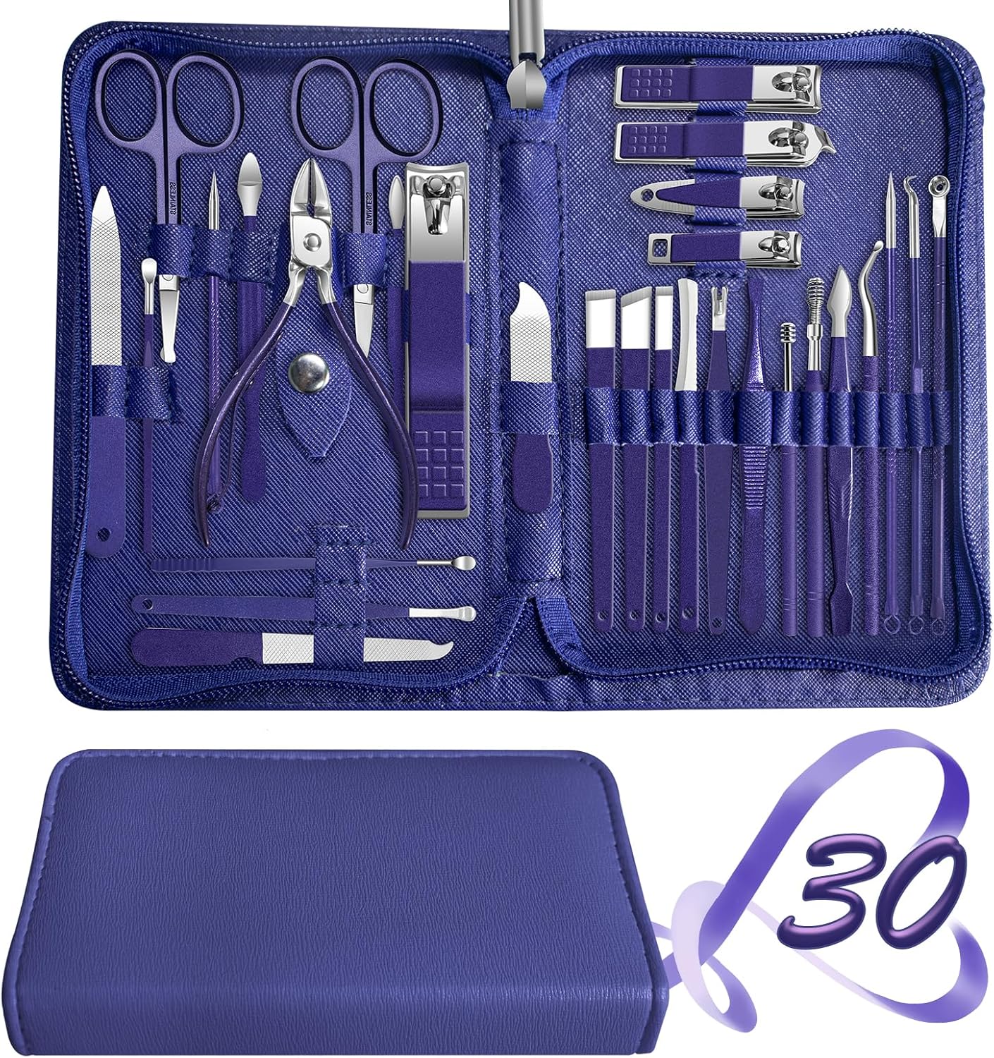 Manicure Set 30 Piece Nail Clipper Kit - Image 12