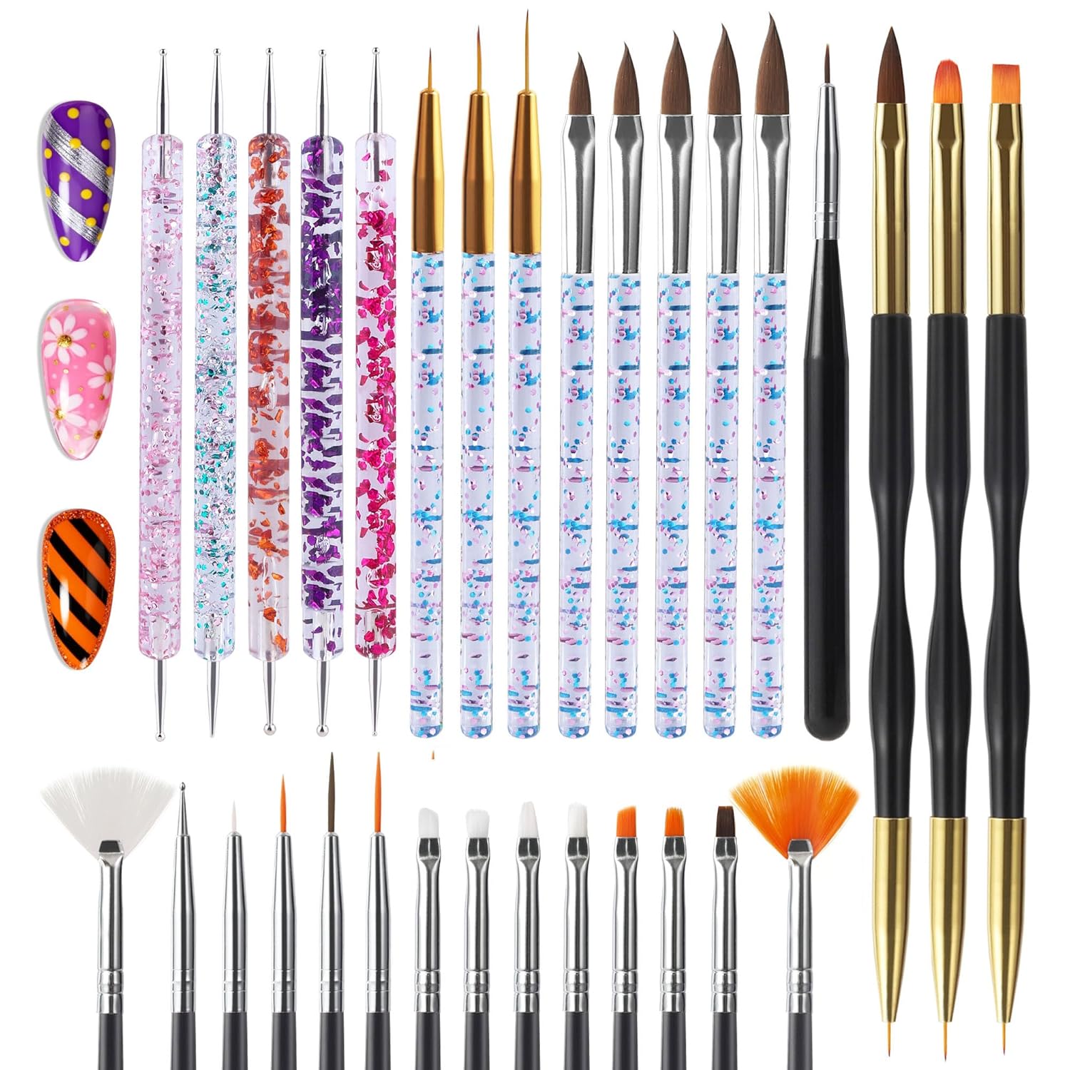 Nail Art Brush Set 32 Pieces Double-ended - Image 10