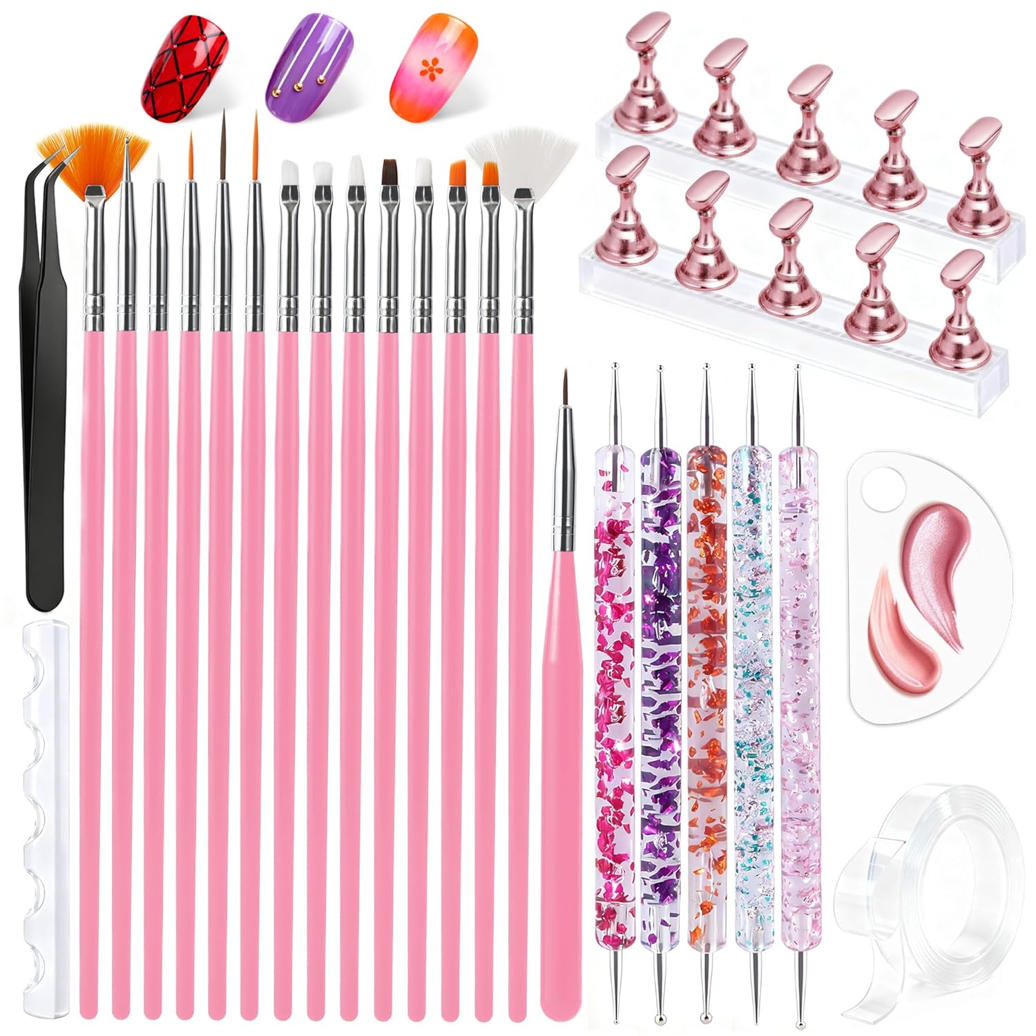 Nail Art Brush Set 32 Pieces Double-ended - Image 11