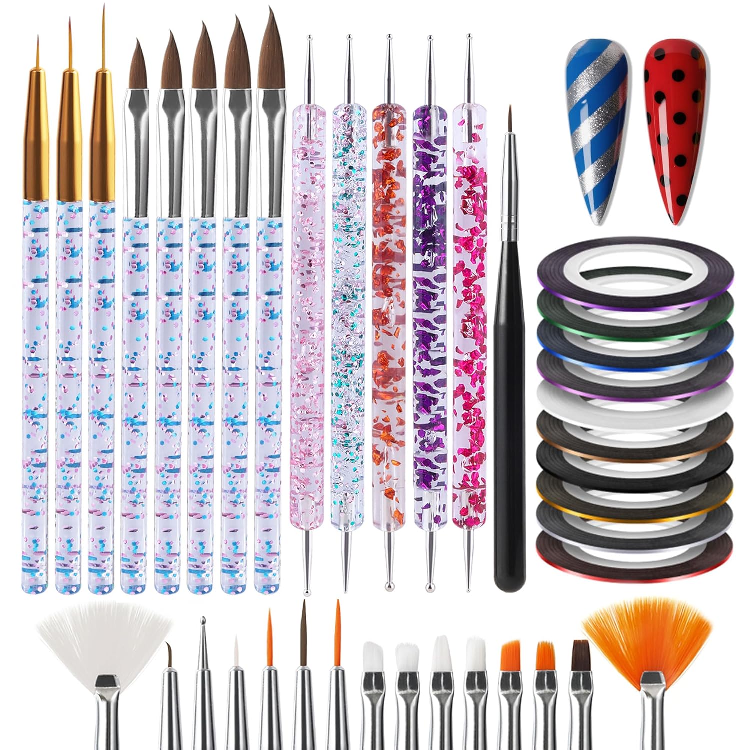 Nail Art Brush Set 32 Pieces Double-ended - Image 12