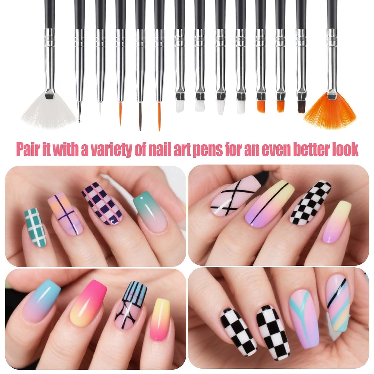 Nail Art Brush Set 32 Pieces Double-ended - Image 2