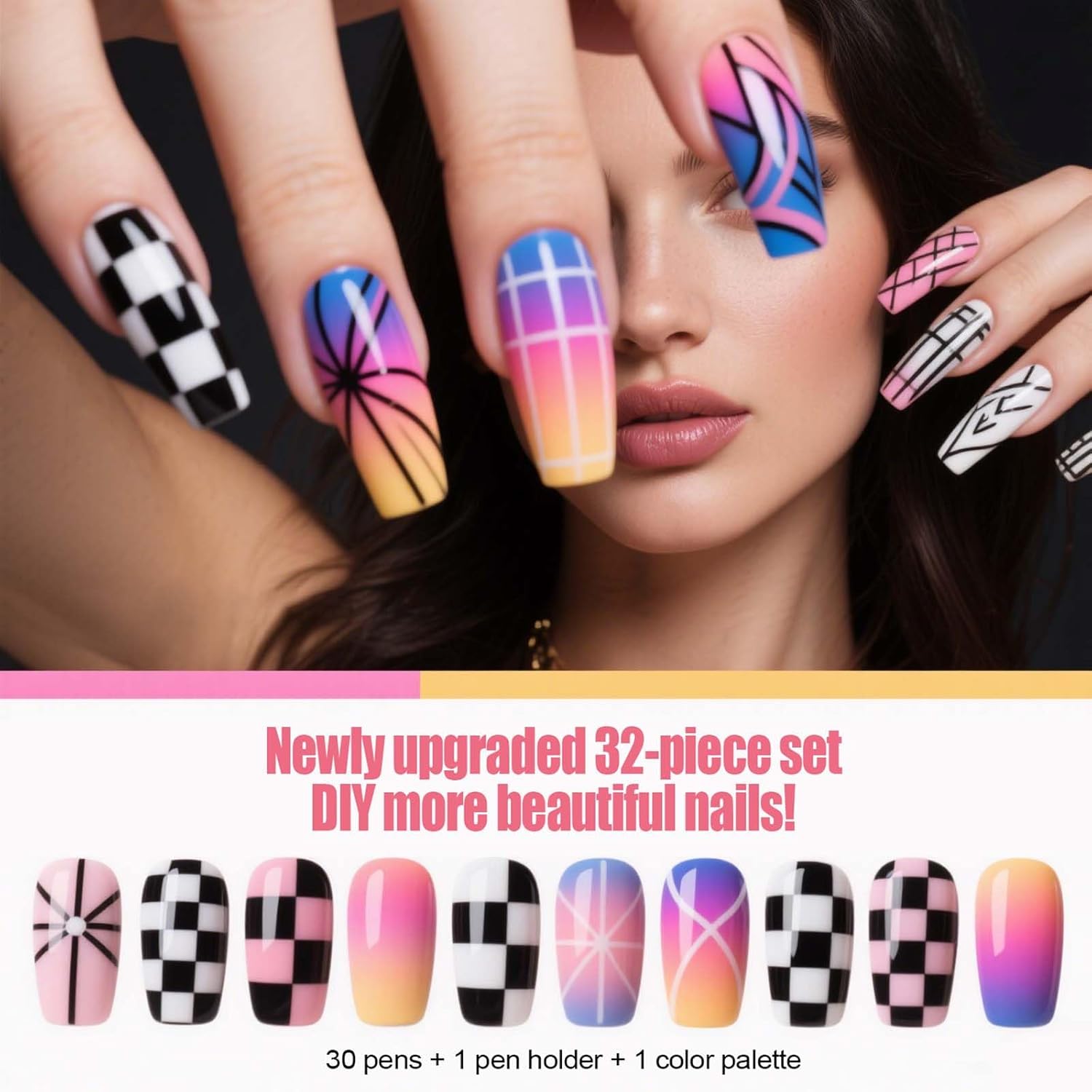 Nail Art Brush Set 32 Pieces Double-ended - Image 3