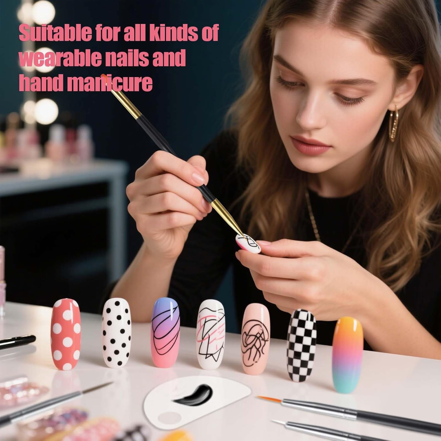 Nail Art Brush Set 32 Pieces Double-ended - Image 6