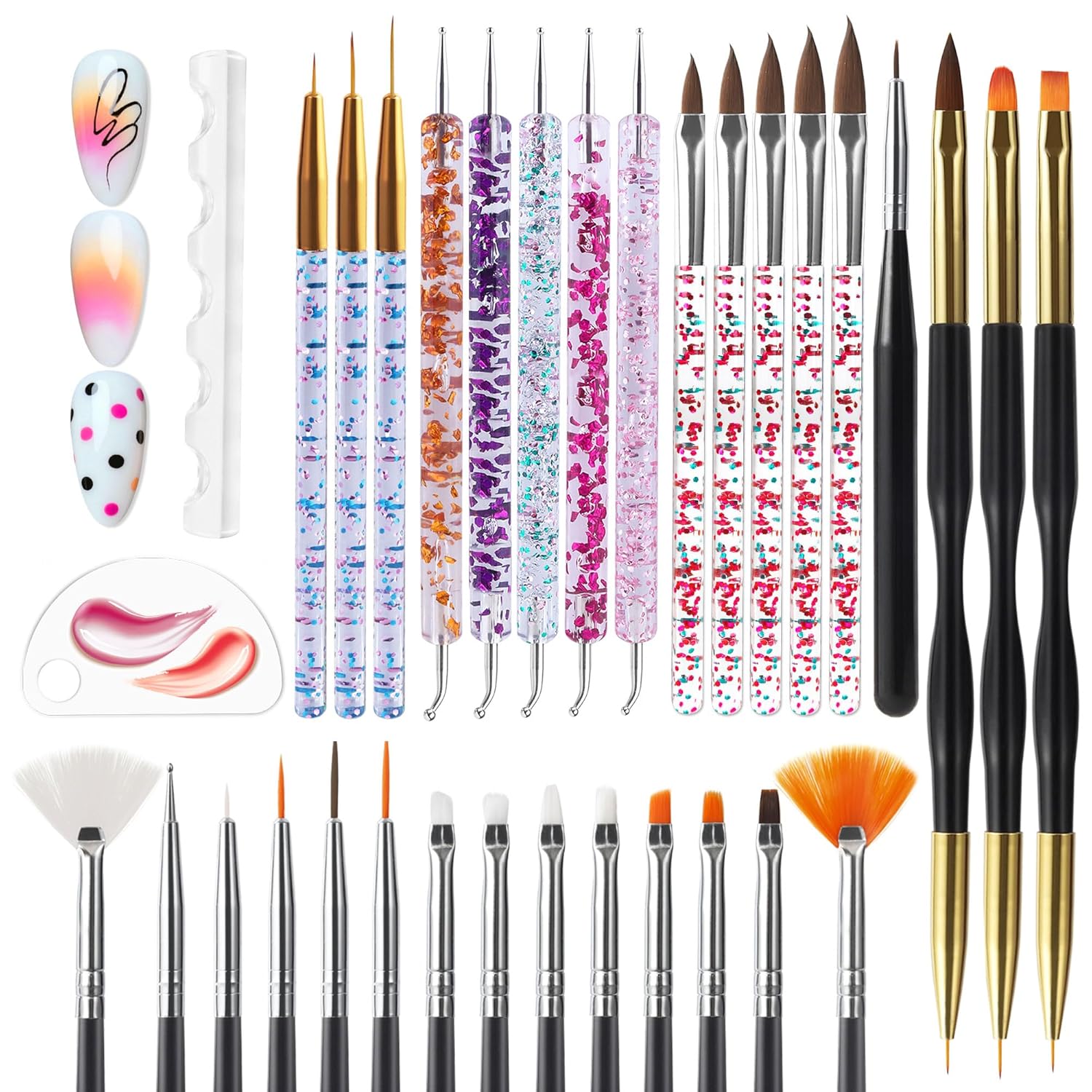 Nail Art Brush Set 32 Pieces Double-ended