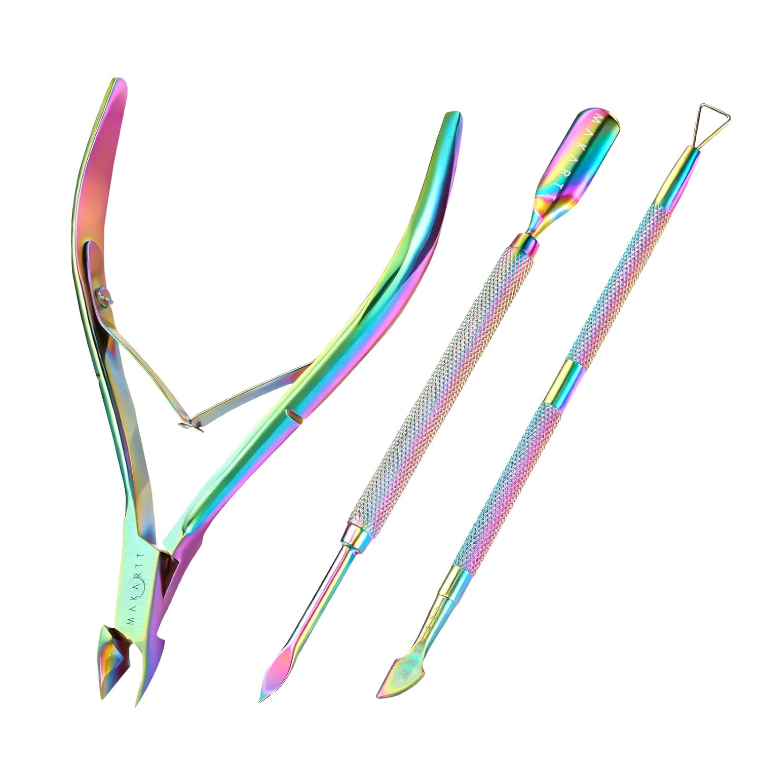 Nail Cuticle Trimmer Set Stainless Steel Pink 3 Pieces - Image 11