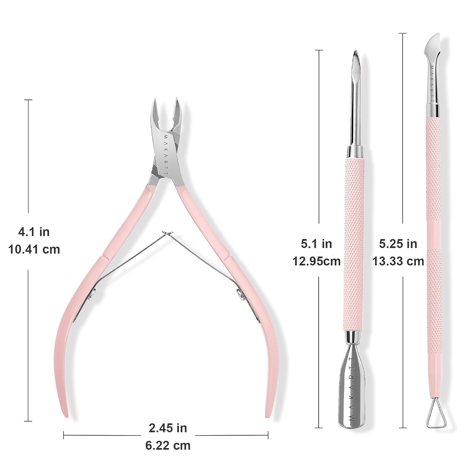 Nail Cuticle Trimmer Set Stainless Steel Pink 3 Pieces - Image 6